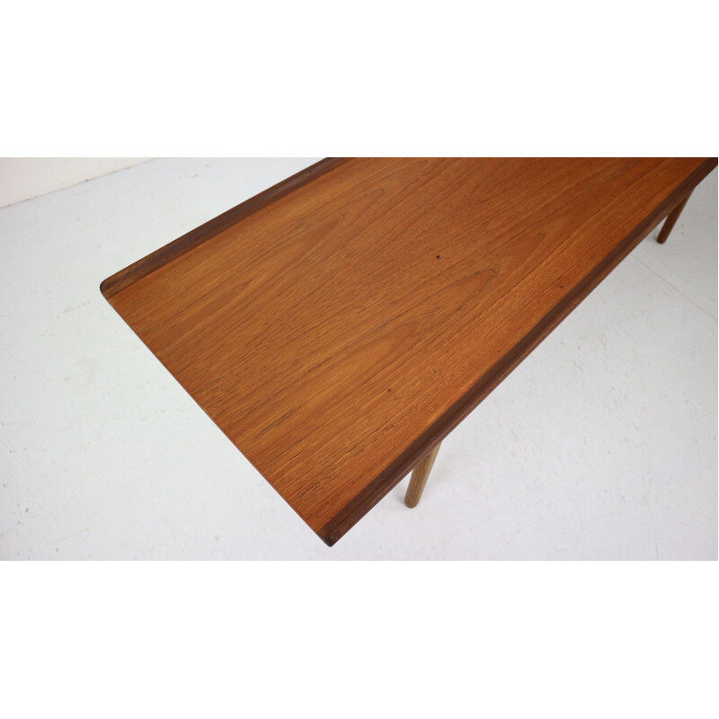 Vintage teak and oak coffee table by Aksel Madsen Bender 1960s