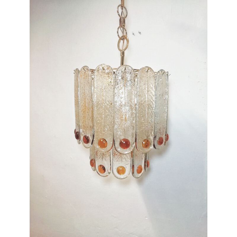 Lámpara vintage de cristal de Murano, 1970