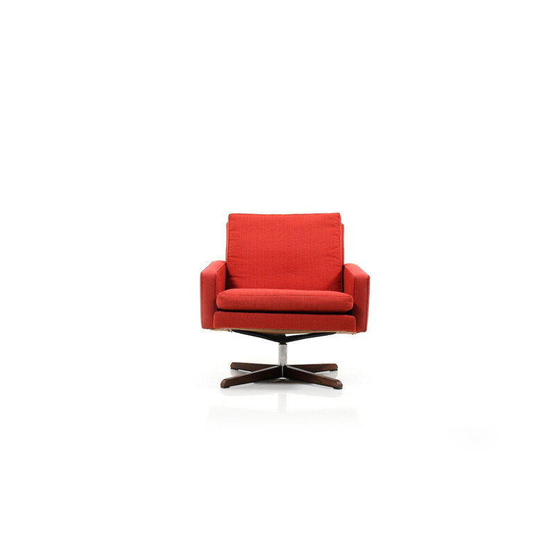 Fauteuil vintage pivotant rouge 1960