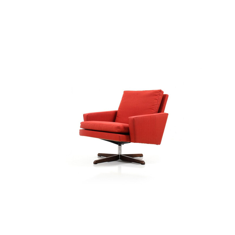 Vintage red  swivel armchair 1960