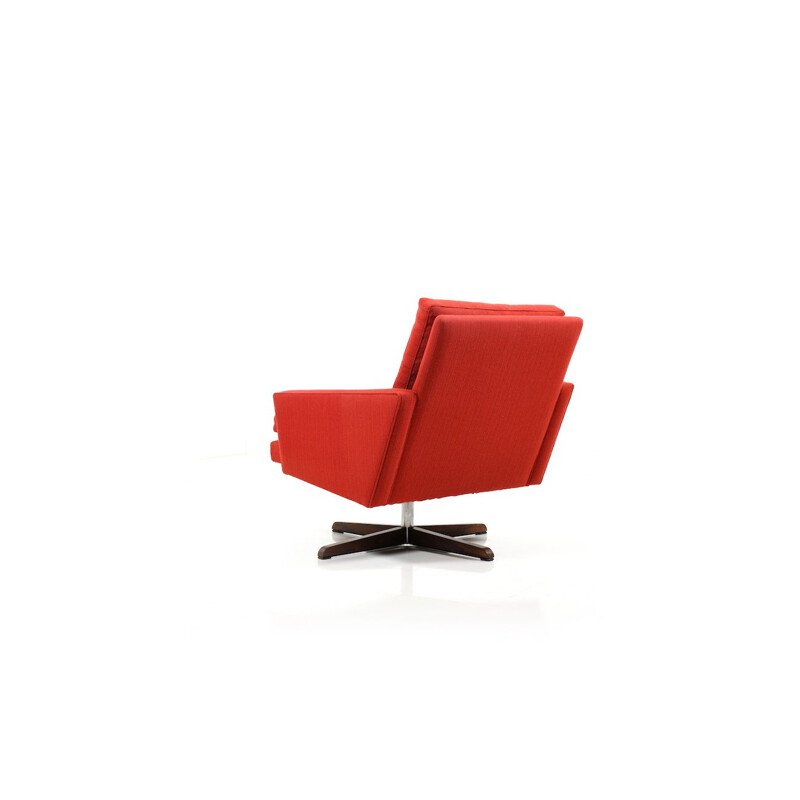 Vintage red  swivel armchair 1960