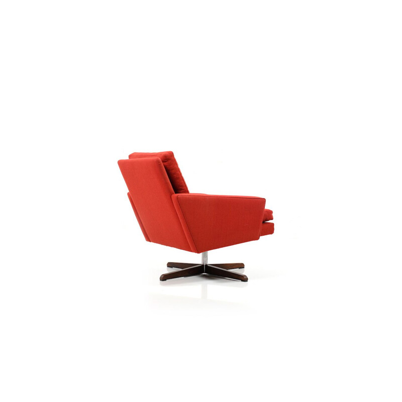 Vintage red  swivel armchair 1960