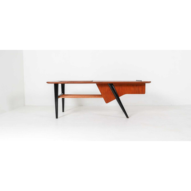 Vintage coffee table in rosewood by Alfred Hendrickx 1957