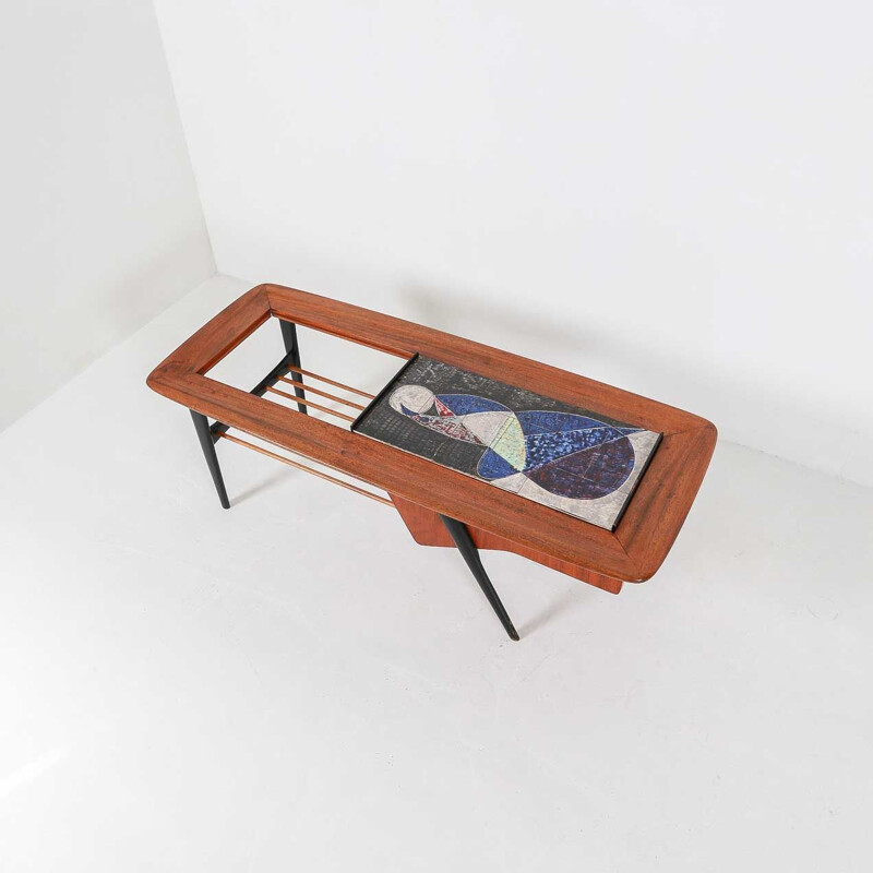 Vintage coffee table in rosewood by Alfred Hendrickx 1957