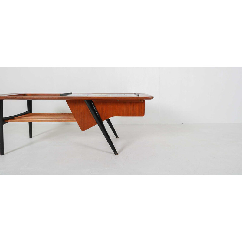 Vintage coffee table in rosewood by Alfred Hendrickx 1957