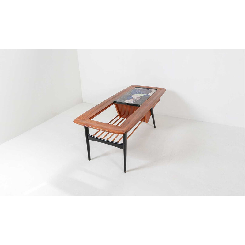 Vintage coffee table in rosewood by Alfred Hendrickx 1957