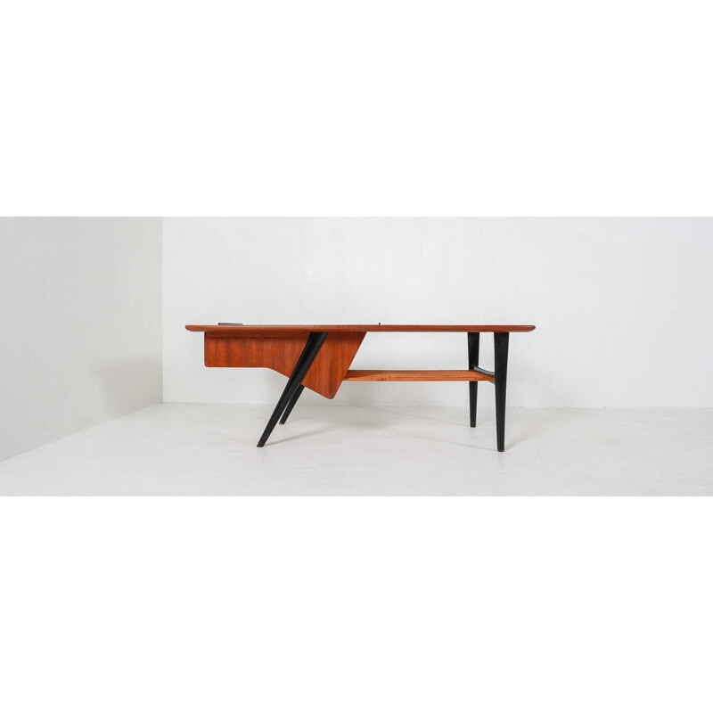 Vintage coffee table in rosewood by Alfred Hendrickx 1957