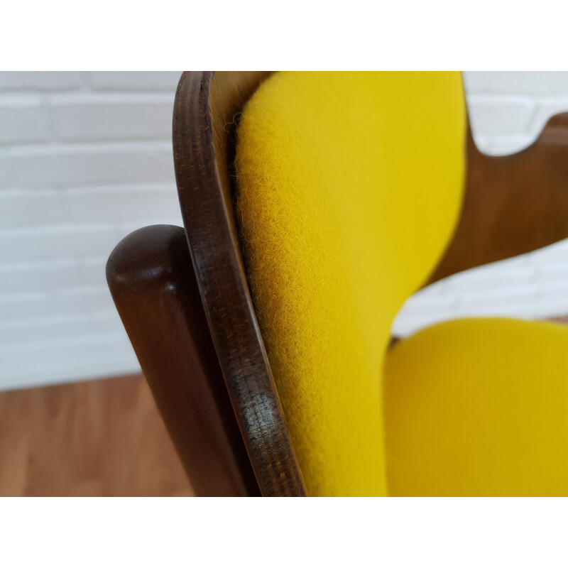 Fauteuil vintage modèle 107 jaune par Hans Olsen 1960