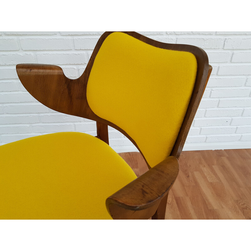 Vintage armchair yellow model 107 by Hans Olsen 1960