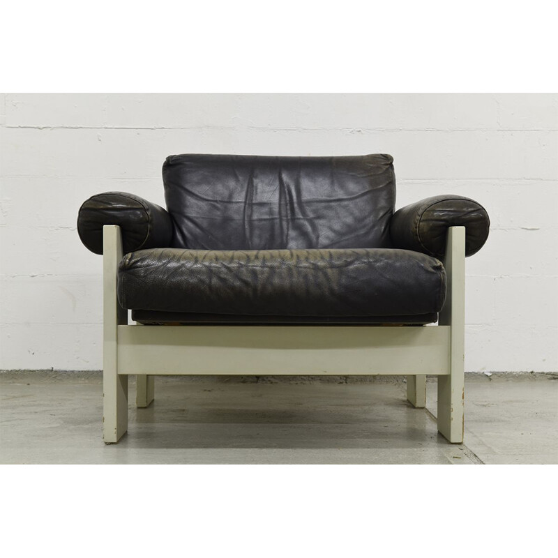 Vintage lounge set for ’t Spectrum in black leather 1960