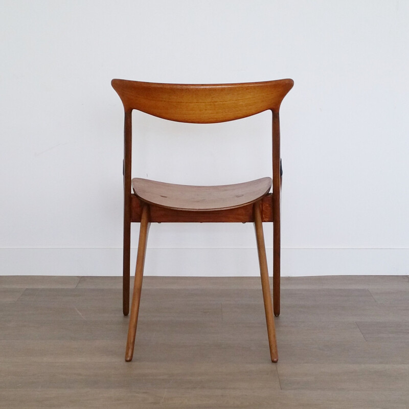 Set of 4 vintage chairs in teak model 71 by Arne Hovmand Olsen for Mogens Kold Denmark 1950s