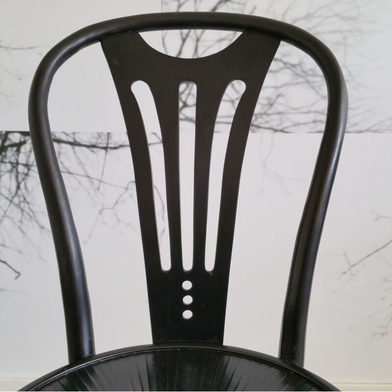 Paire de chaises à repas vintage noires de ZPM Radomsko, années 1960