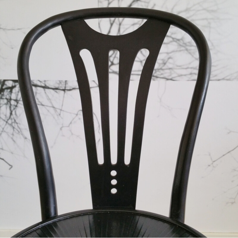 Set of 2 vintage dining chairs black from ZPM Radomsko, 1960s