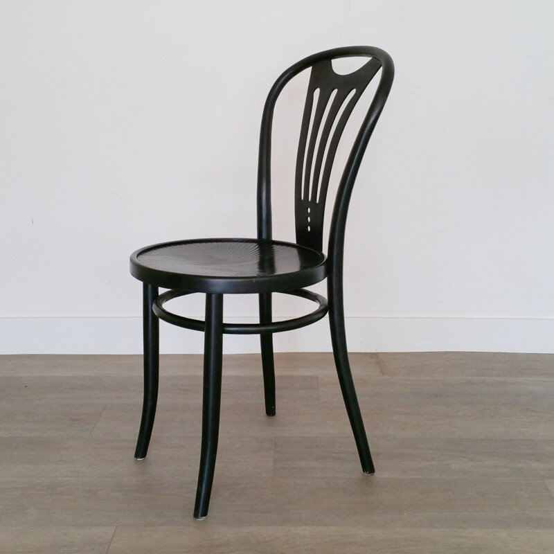 Set of 2 vintage dining chairs black from ZPM Radomsko, 1960s