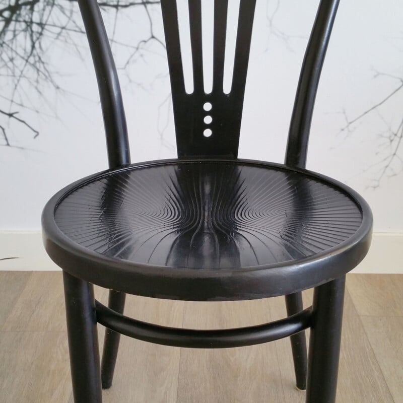 Set of 2 vintage dining chairs black from ZPM Radomsko, 1960s
