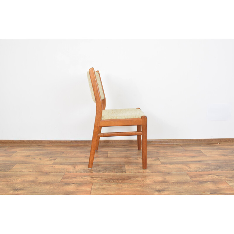 Set of 4 vintage danish chairs in teak and beige wool 1960