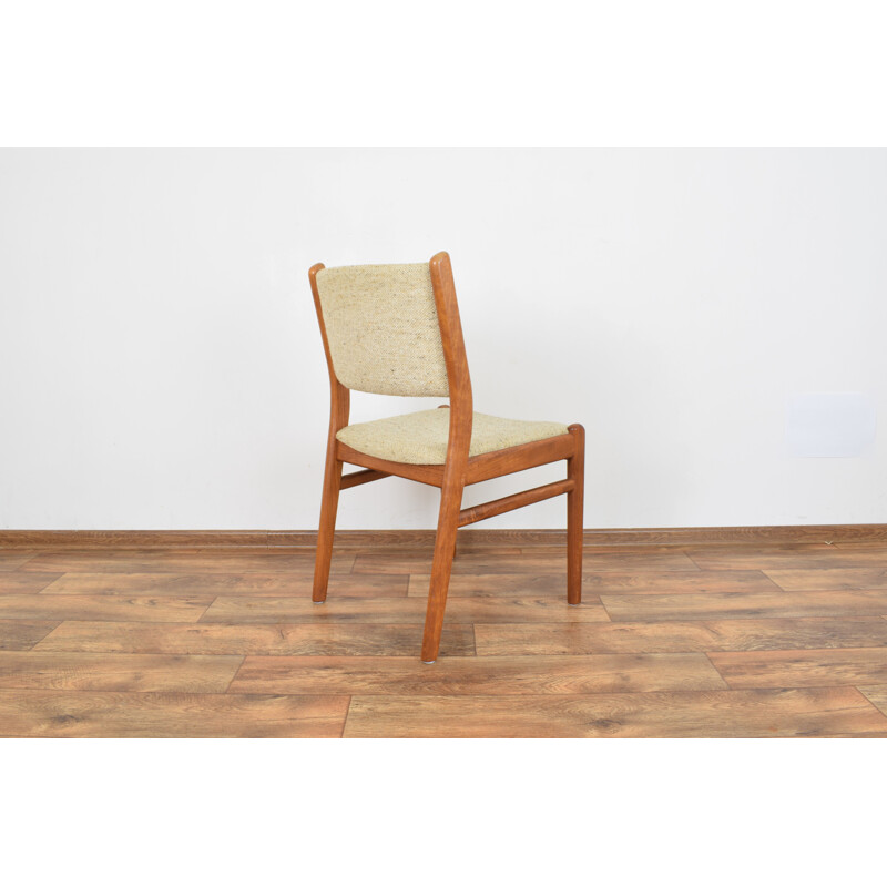 Set of 4 vintage danish chairs in teak and beige wool 1960