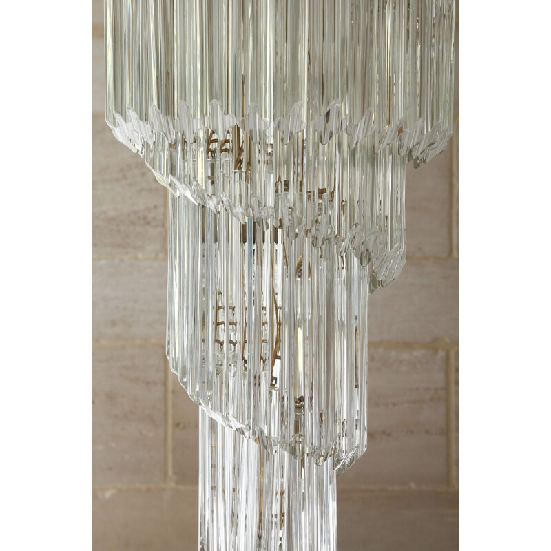 Vintage Cascade chandelier for Murano in metal and Murano glass 1970