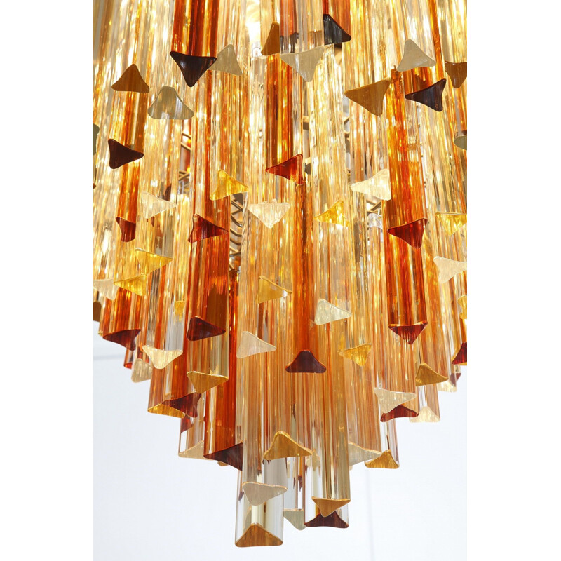 Vintage chandelier for Venini in Murano glass and metal 1970