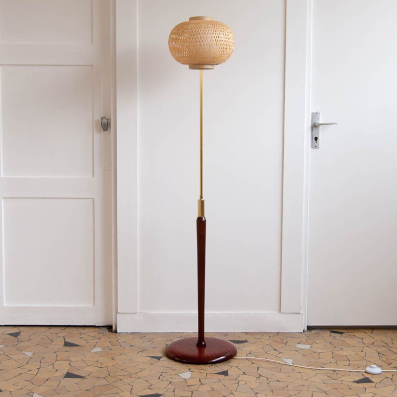 Vintage floor lamp in teak from the 60s