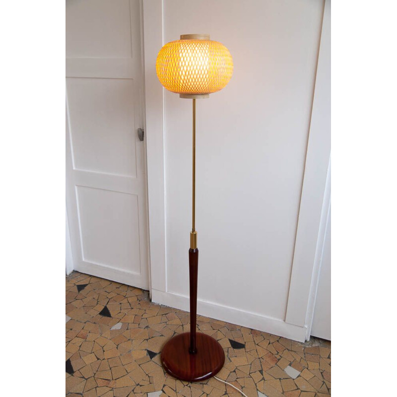 Vintage floor lamp in teak from the 60s