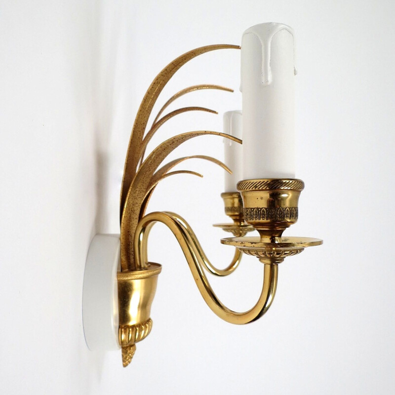 Set of 2 Belgian brass wall lights by Boulanger, 1970