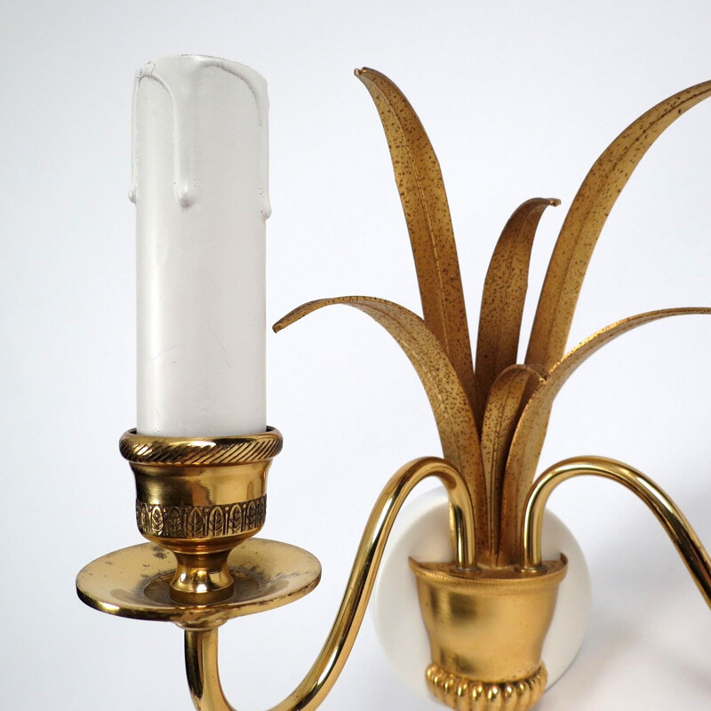 Set of 2 Belgian brass wall lights by Boulanger, 1970