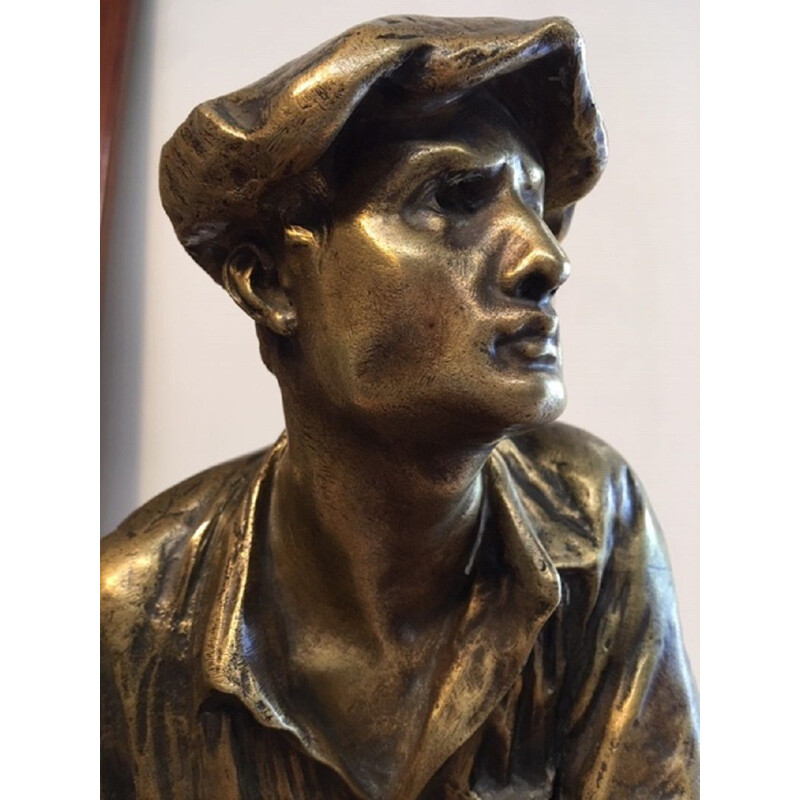 Grande Sculpture vintage en Bronze doré par  R.Delandre,1930