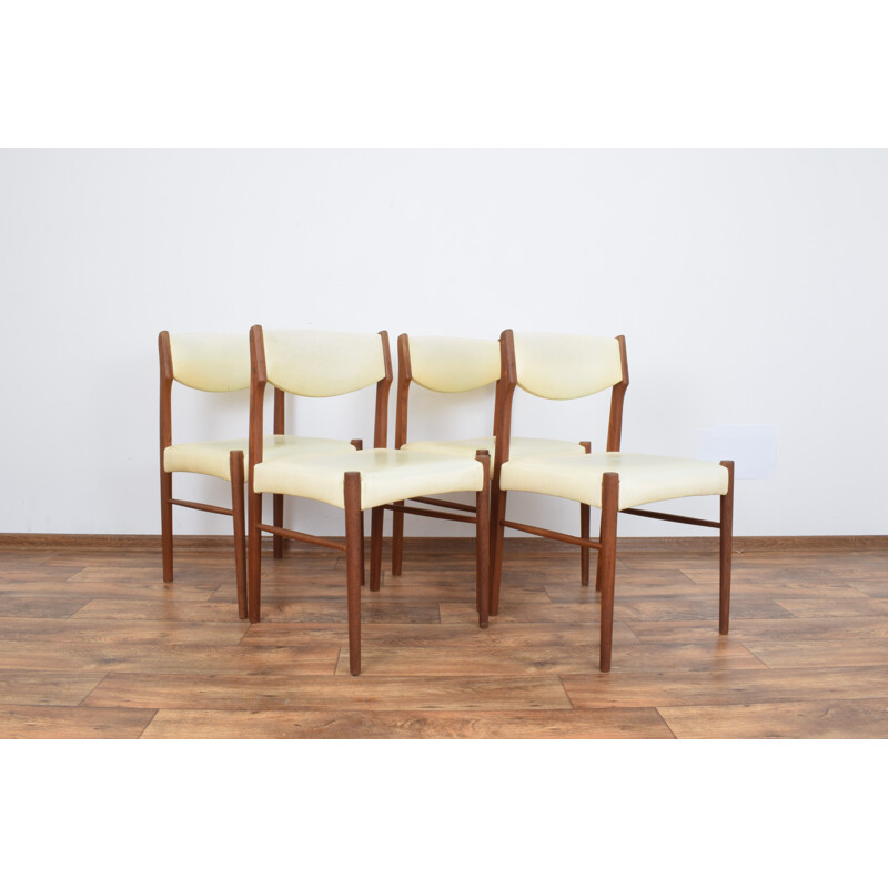 Vintage set of 4 Danish dining chairs in teak,1960