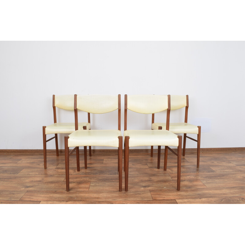 4 chaises à repas vintage en teck danoise,1960