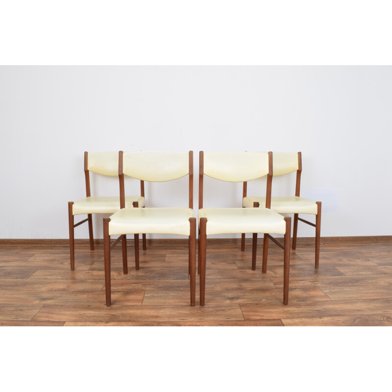 Vintage set of 4 Danish dining chairs in teak,1960