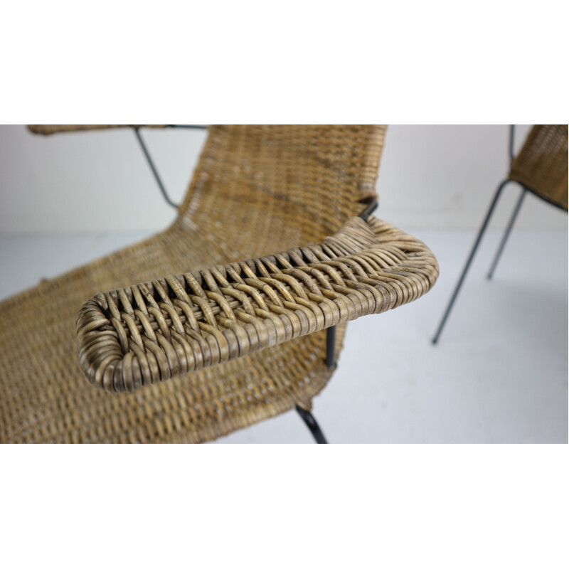 Set of 2 vintage basket chairs by Swiss Gian Franco Legler