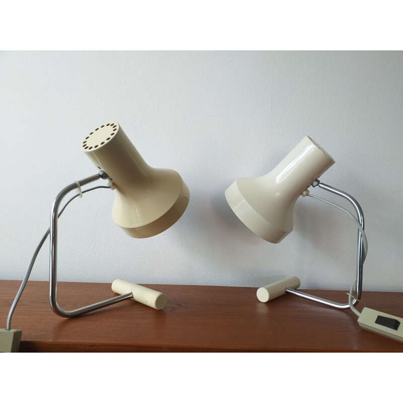 Pair of vintage table lamps by Josef Hurka for Napako 1970s