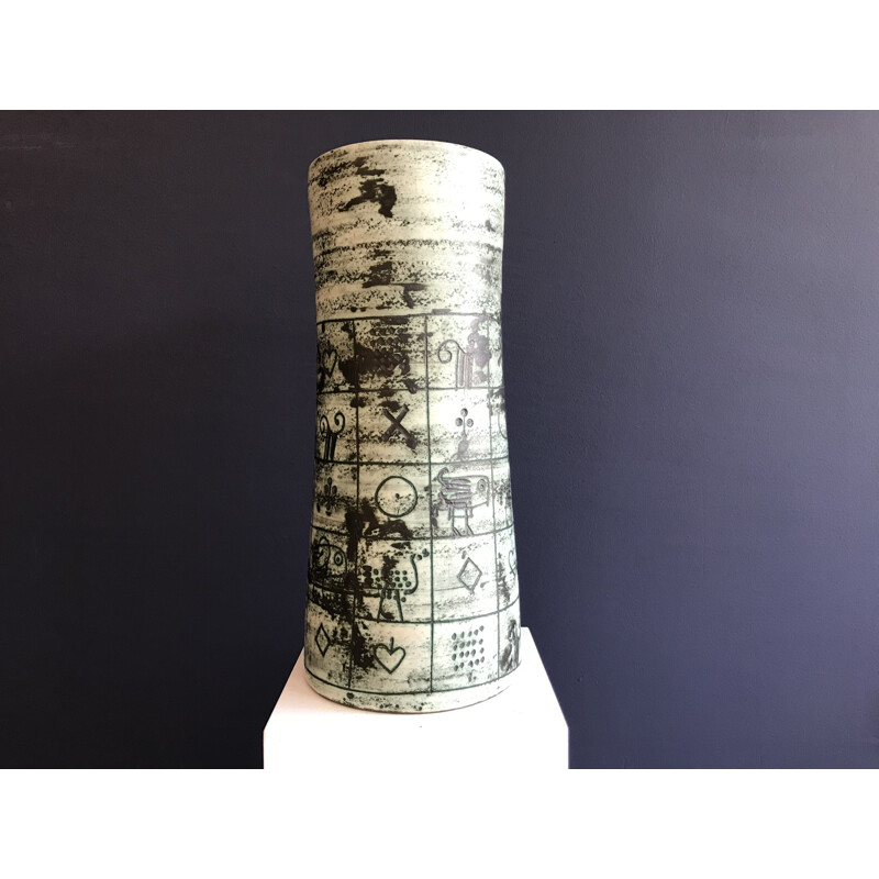 Grand vase vintage par Jaques Blin 1950