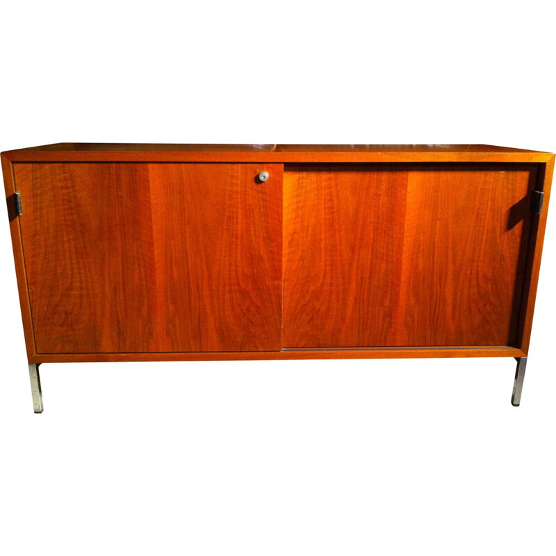 Sideboard in walnut and leather, Florence KNOLL - 1960s