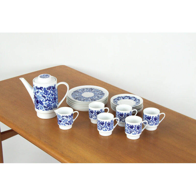 Vintage coffee set for Kahla in blue porcelain and ceramics 1960