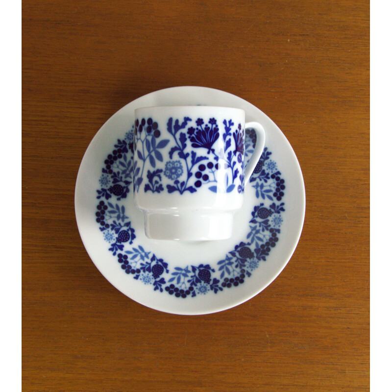 Vintage coffee set for Kahla in blue porcelain and ceramics 1960