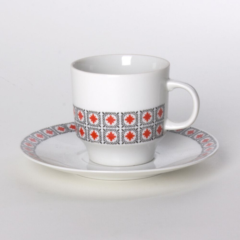 Vintage porcelain coffee set, Czechoslovakia 1960