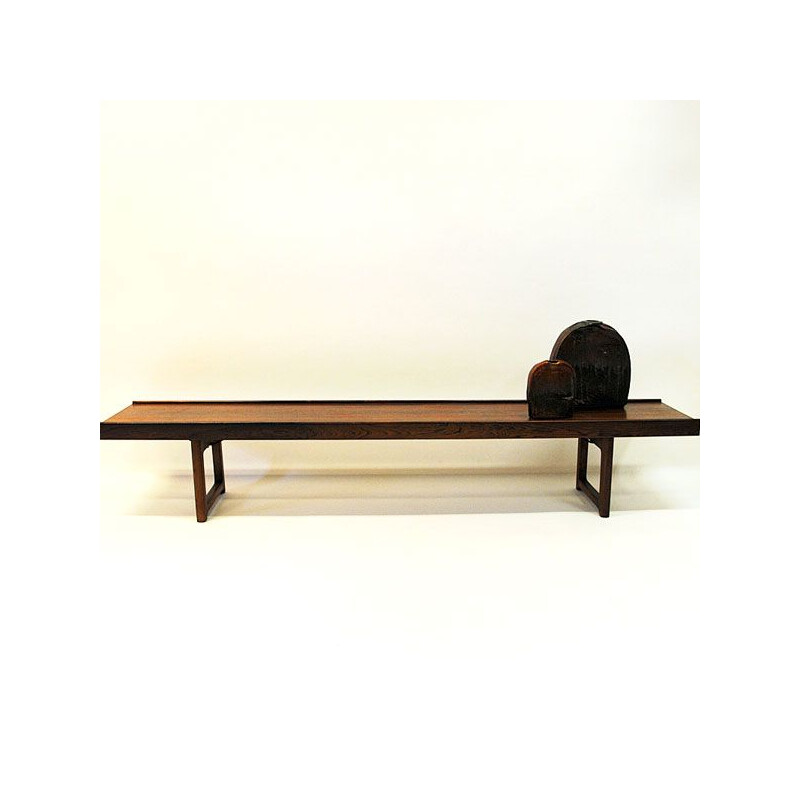 Vintage bench in rosewood by Torbjørn Afdal for Bruksbo Norway 1960s