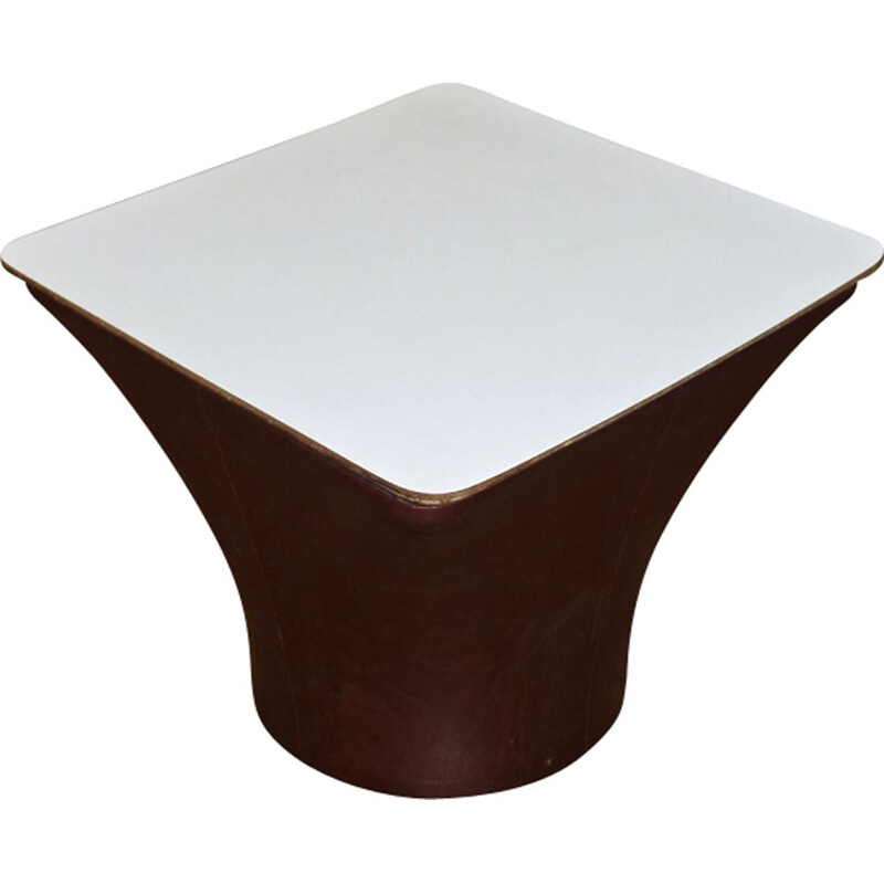 Table d'appoint Mushroom vintage avec plateau blanc