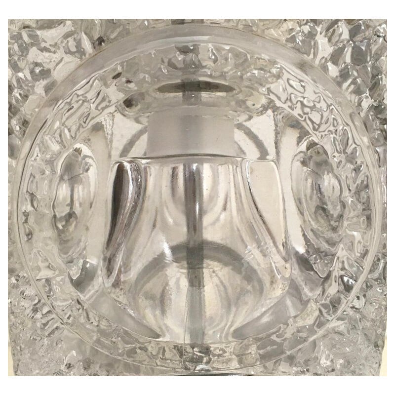 Lampe vintage en cube de verre empilés