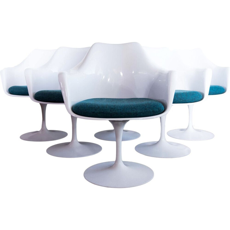 Ensemble de 6 fauteuils vintage Tulip par Eero Saarinen pour Knoll International années 1950
