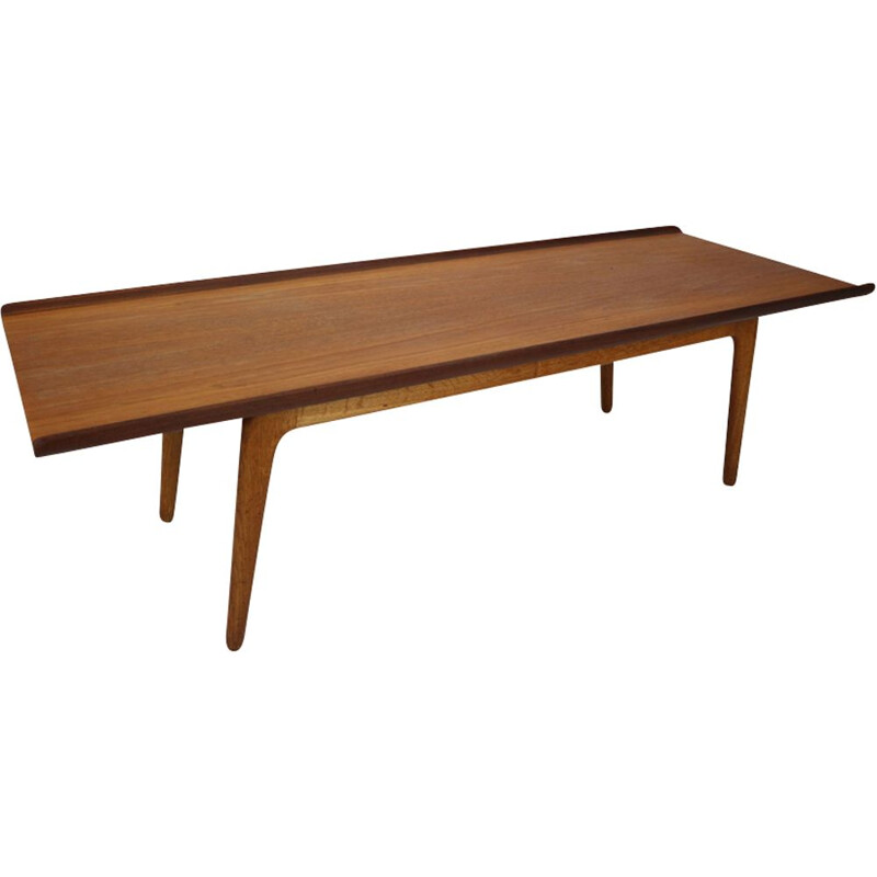 Vintage teak and oak coffee table by Aksel Madsen Bender 1960s