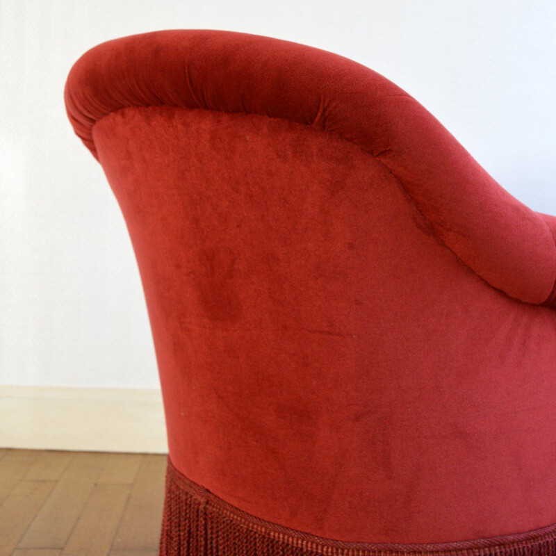 Vintage red Toad armchair 1950
