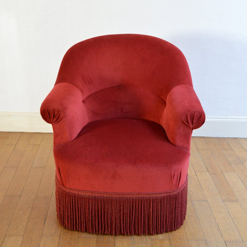 Vintage red Toad armchair 1950