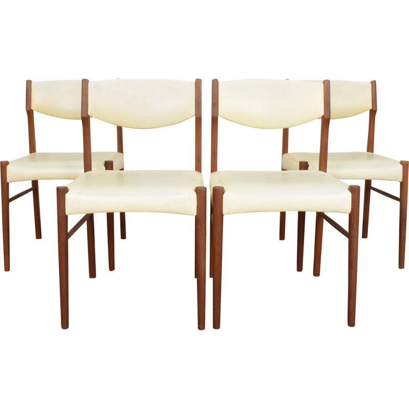 Vintage set of 4 Danish dining chairs in teak,1960