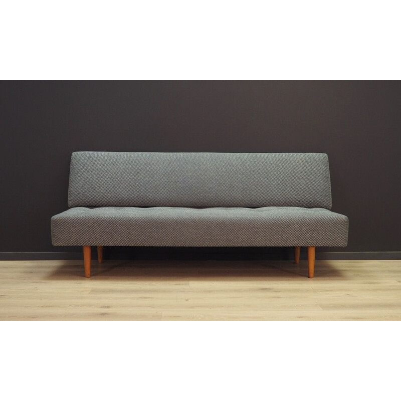 Vintage Danish sofa made of grey fabric