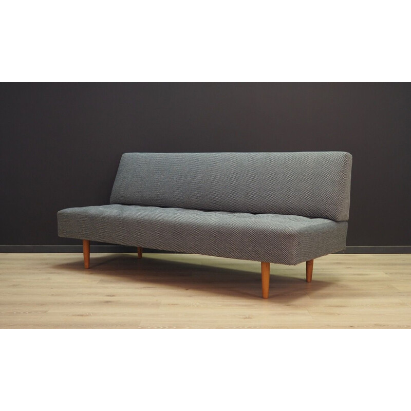 Vintage Danish sofa made of grey fabric