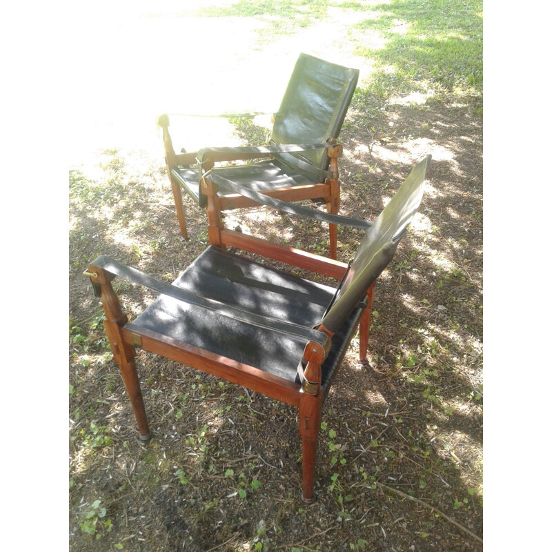 Pair of vintage scandinavian armchairs for Hayat in wood 1960