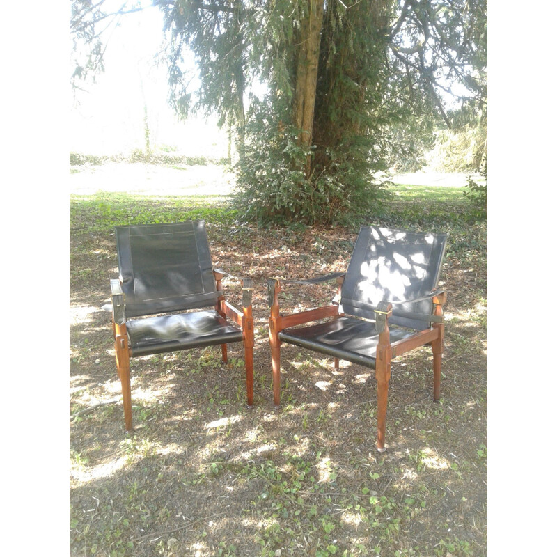 Pair of vintage scandinavian armchairs for Hayat in wood 1960